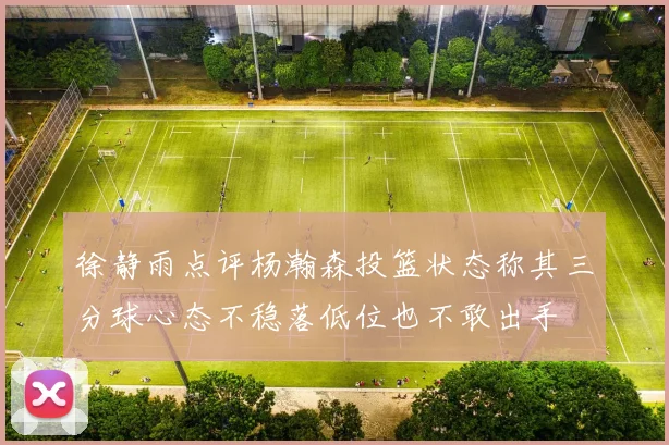 徐静雨点评杨瀚森投篮状态称其三分球心态不稳落低位也不敢出手